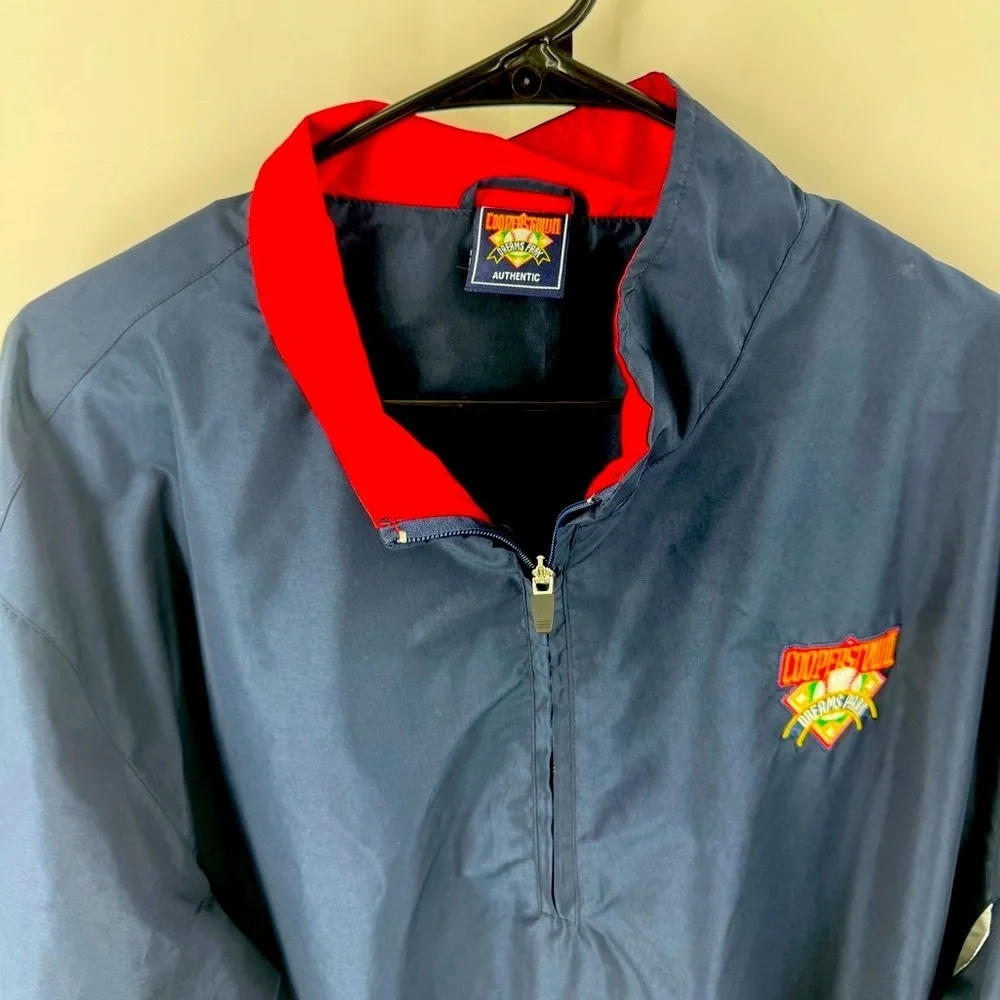 Cooperstown‎ Authentic Dream Park Navy and Red 1/4 Zip Windbreaker